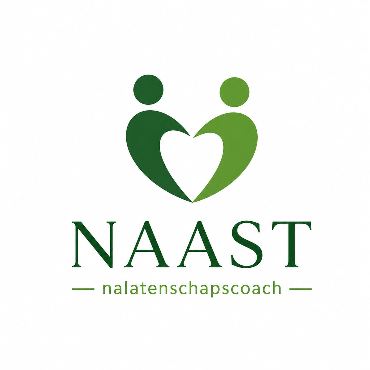 Logo NAAST nalatenschapscoach — twee figuren die samen een hart vormen